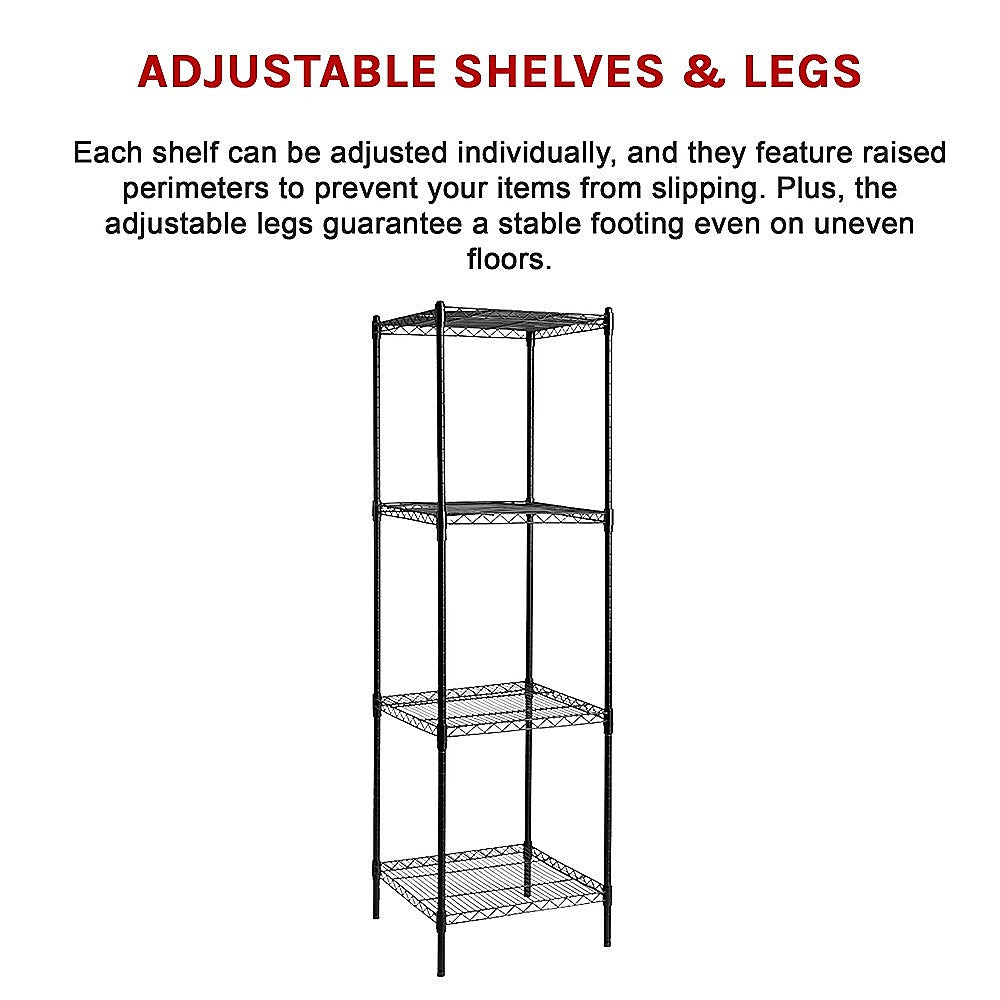 Modular Wire Storage Shelf 600 x 600 x 1800mm Steel Shelving - TRENDZ