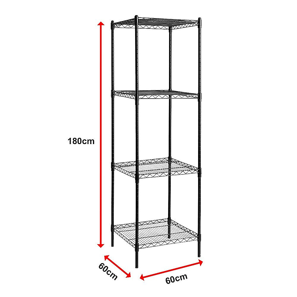 Modular Wire Storage Shelf 600 x 600 x 1800mm Steel Shelving - TRENDZ