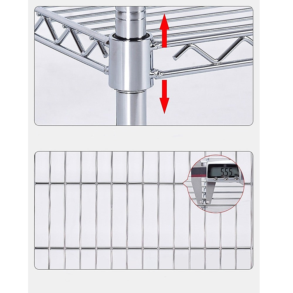 Modular Wire Storage Shelf 900 x 450 x 1800mm Steel Shelving - TRENDZ