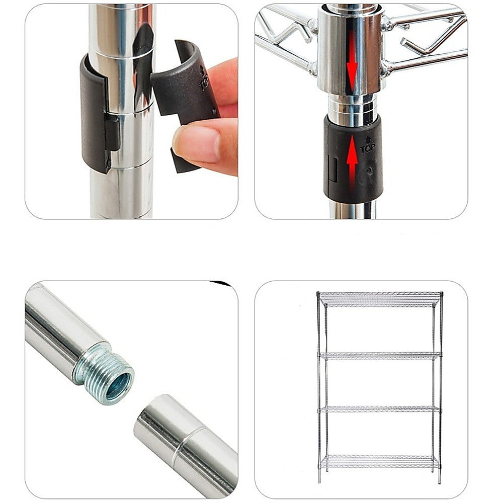 Modular Wire Storage Shelf 900 x 450 x 1800mm Steel Shelving - TRENDZ