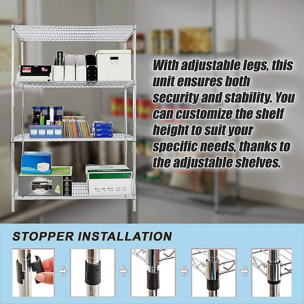 Modular Wire Storage Shelf 900 x 450 x 1800mm Steel Shelving - TRENDZ