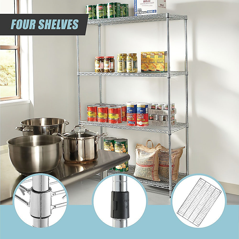 Modular Wire Storage Shelf 900 x 450 x 1800mm Steel Shelving - TRENDZ