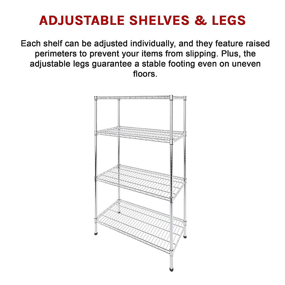 Modular Wire Storage Shelf 900 x 450 x 1800mm Steel Shelving - TRENDZ