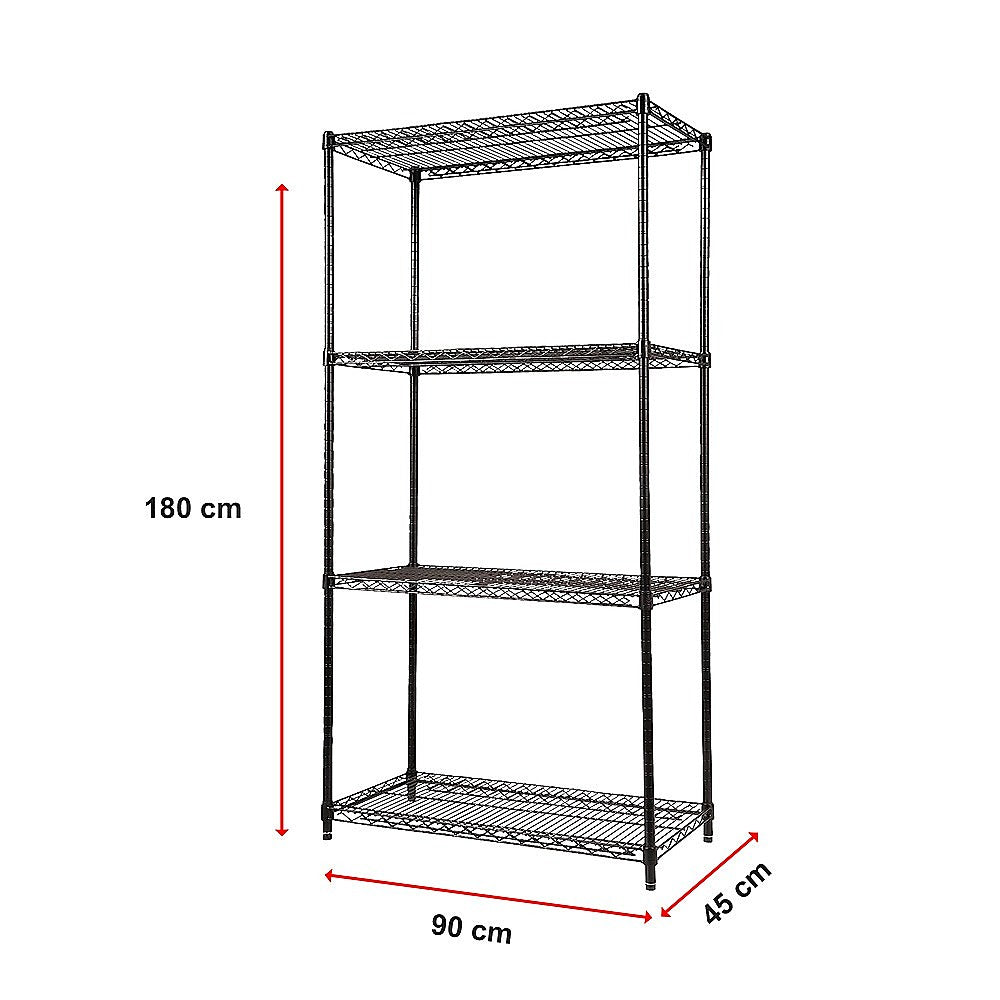 Modular Wire Storage Shelf 900 x 450 x 1800mm Steel Shelving - TRENDZ