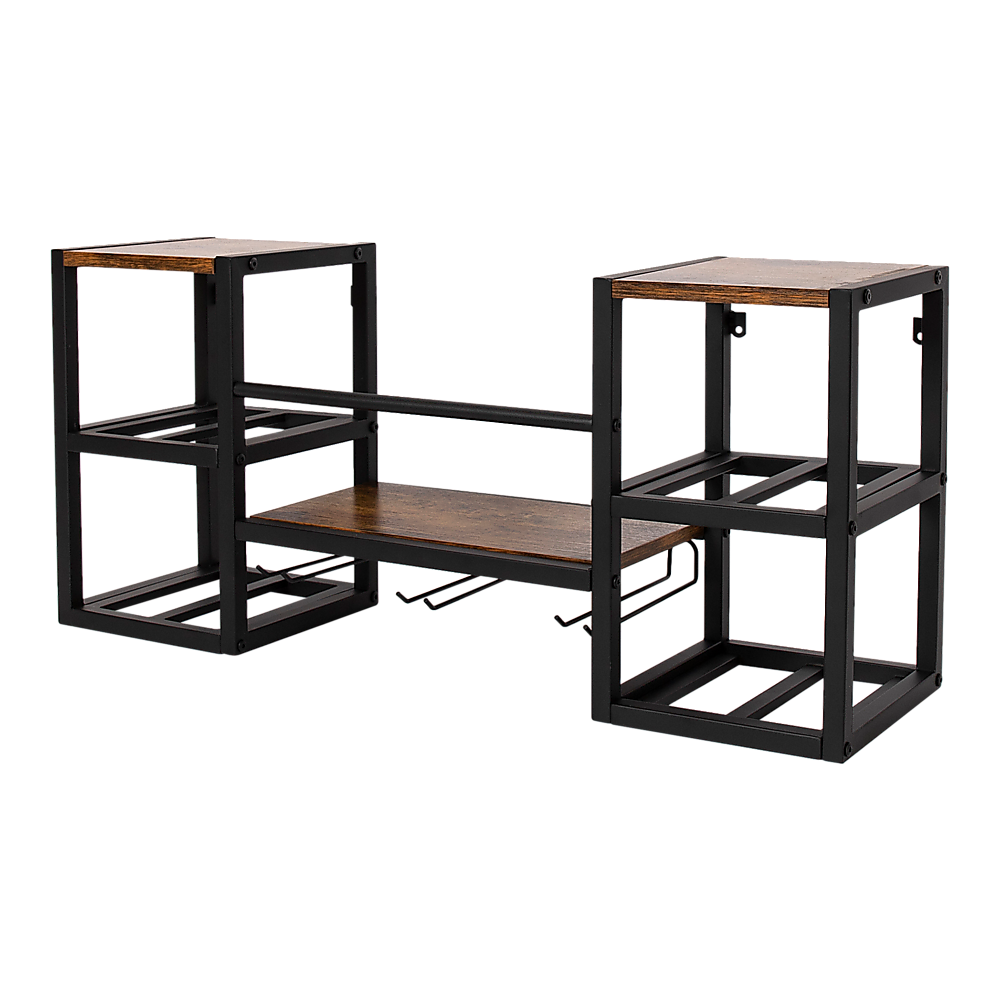 Wall Mounted Wine Rack 3 Stem Glass Holder Storage Organiser