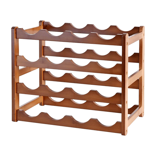 Bamboo Stackable Modular Freestanding Countertop Wine Shelf Rack