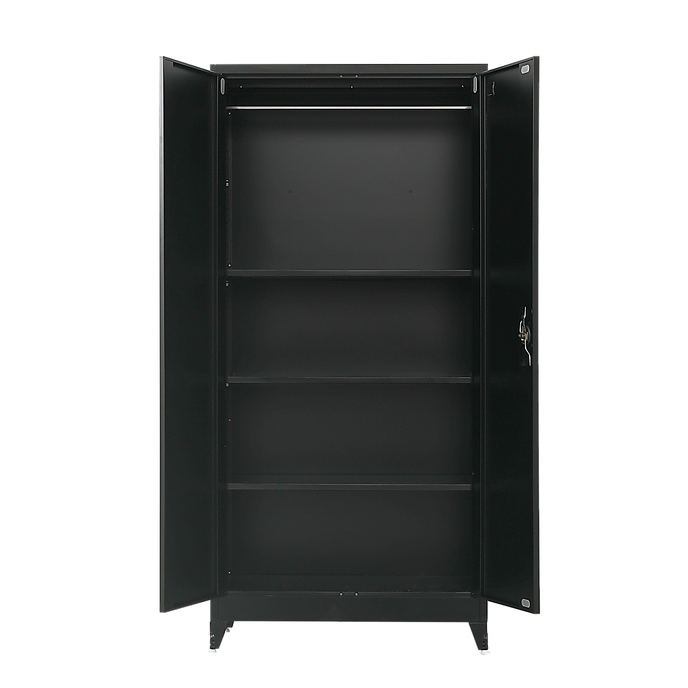 Two-Door Metal Cabinet Shelf Storage for Home Office Gym - TRENDZ