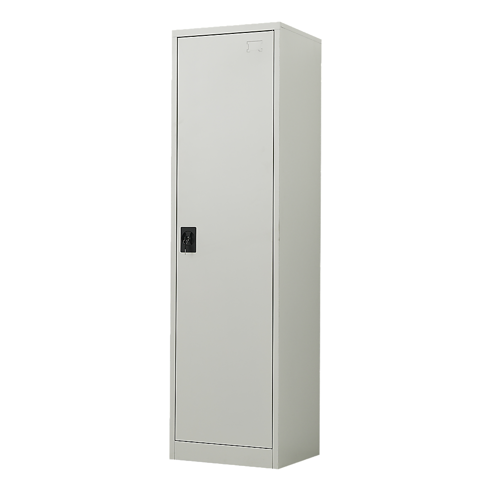 Single-Door Metal Tall Cabinet Shelf Storage for Home Office Gym - TRENDZ