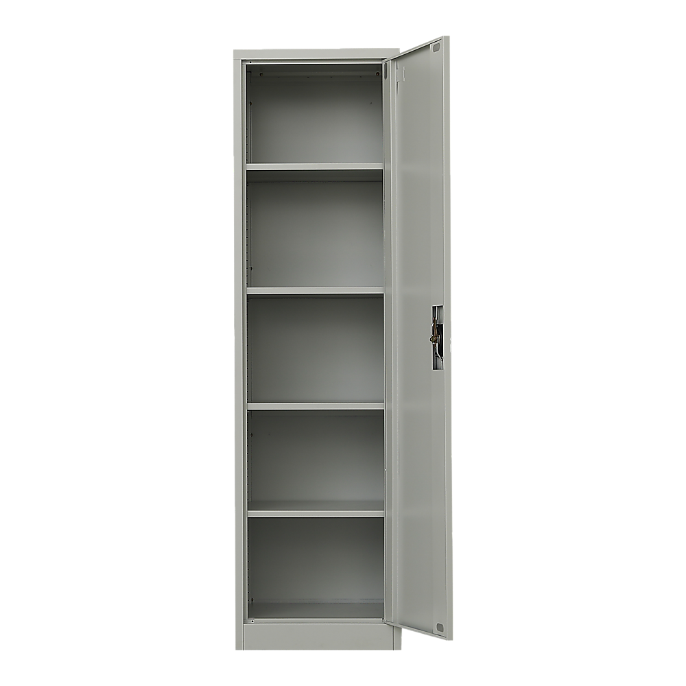 Single-Door Metal Tall Cabinet Shelf Storage for Home Office Gym - TRENDZ