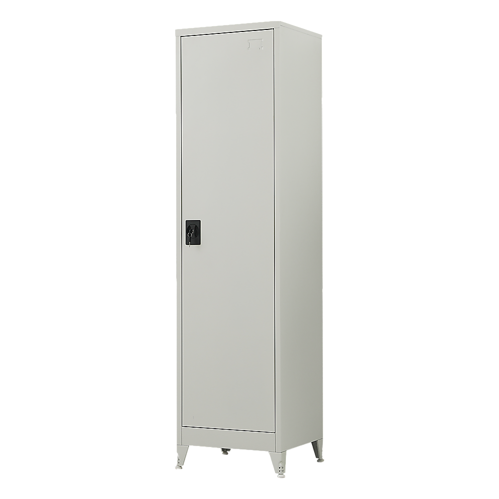 Single-Door Metal Tall Cabinet Shelf Storage for Home Office Gym - TRENDZ