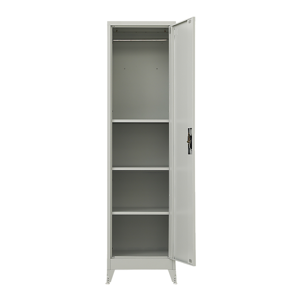 Single-Door Metal Tall Cabinet Shelf Storage for Home Office Gym - TRENDZ