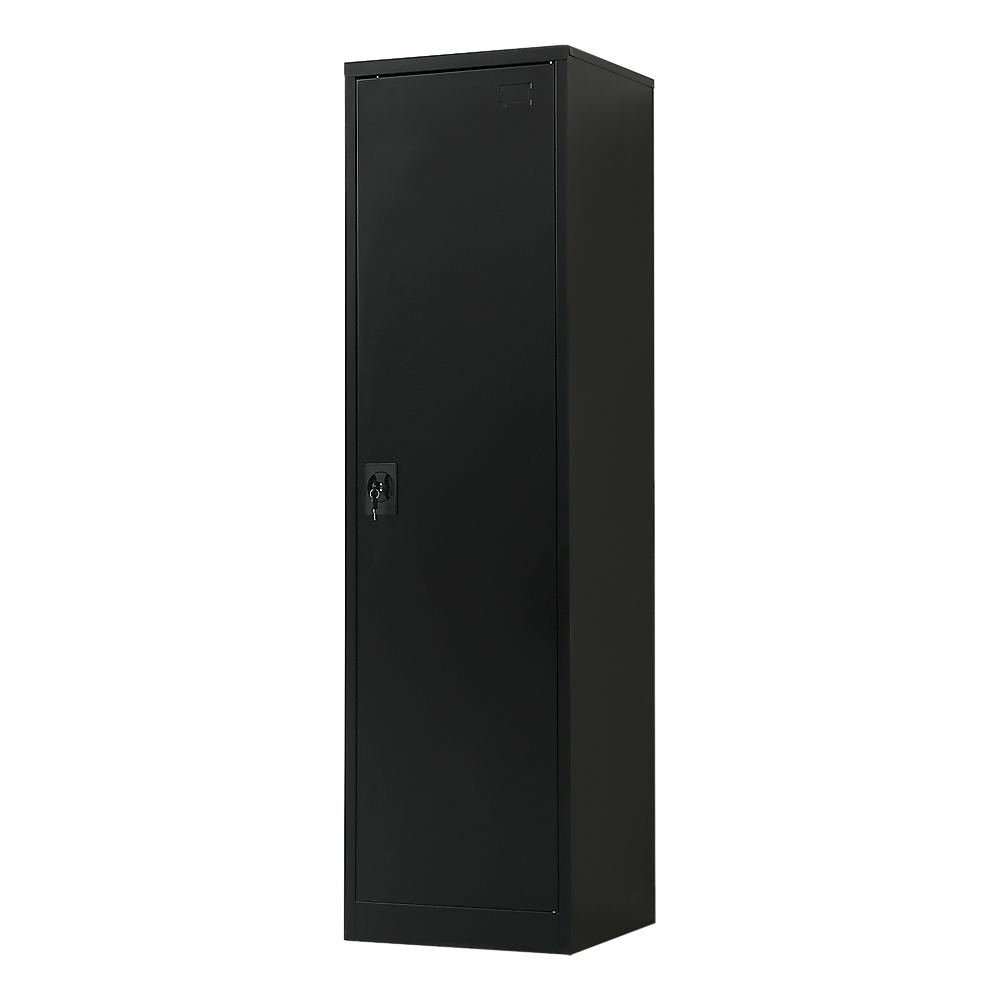 Single-Door Metal Tall Cabinet Shelf Storage for Home Office Gym - TRENDZ