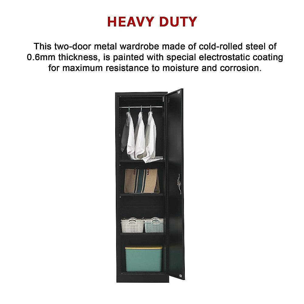 Single-Door Metal Tall Cabinet Shelf Storage for Home Office Gym - TRENDZ
