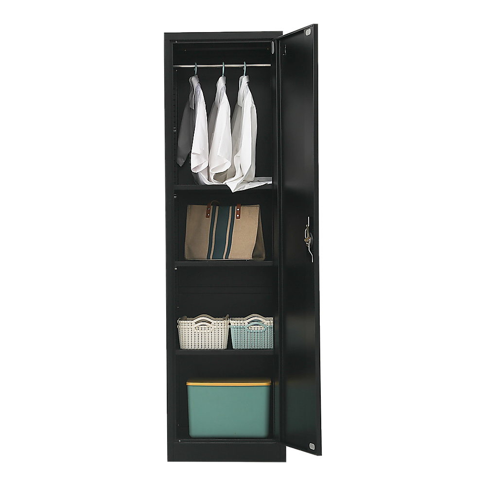 Single-Door Metal Tall Cabinet Shelf Storage for Home Office Gym - TRENDZ