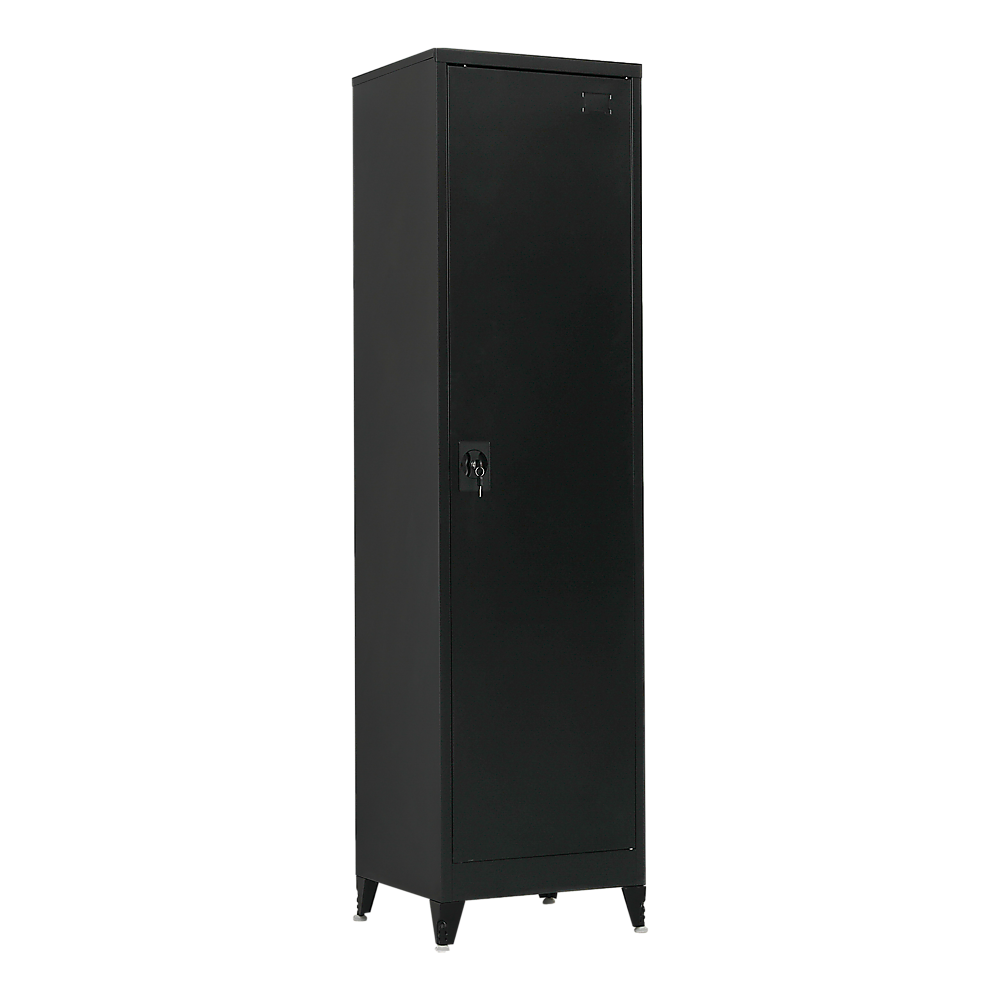 Single-Door Metal Tall Cabinet Shelf Storage for Home Office Gym - TRENDZ