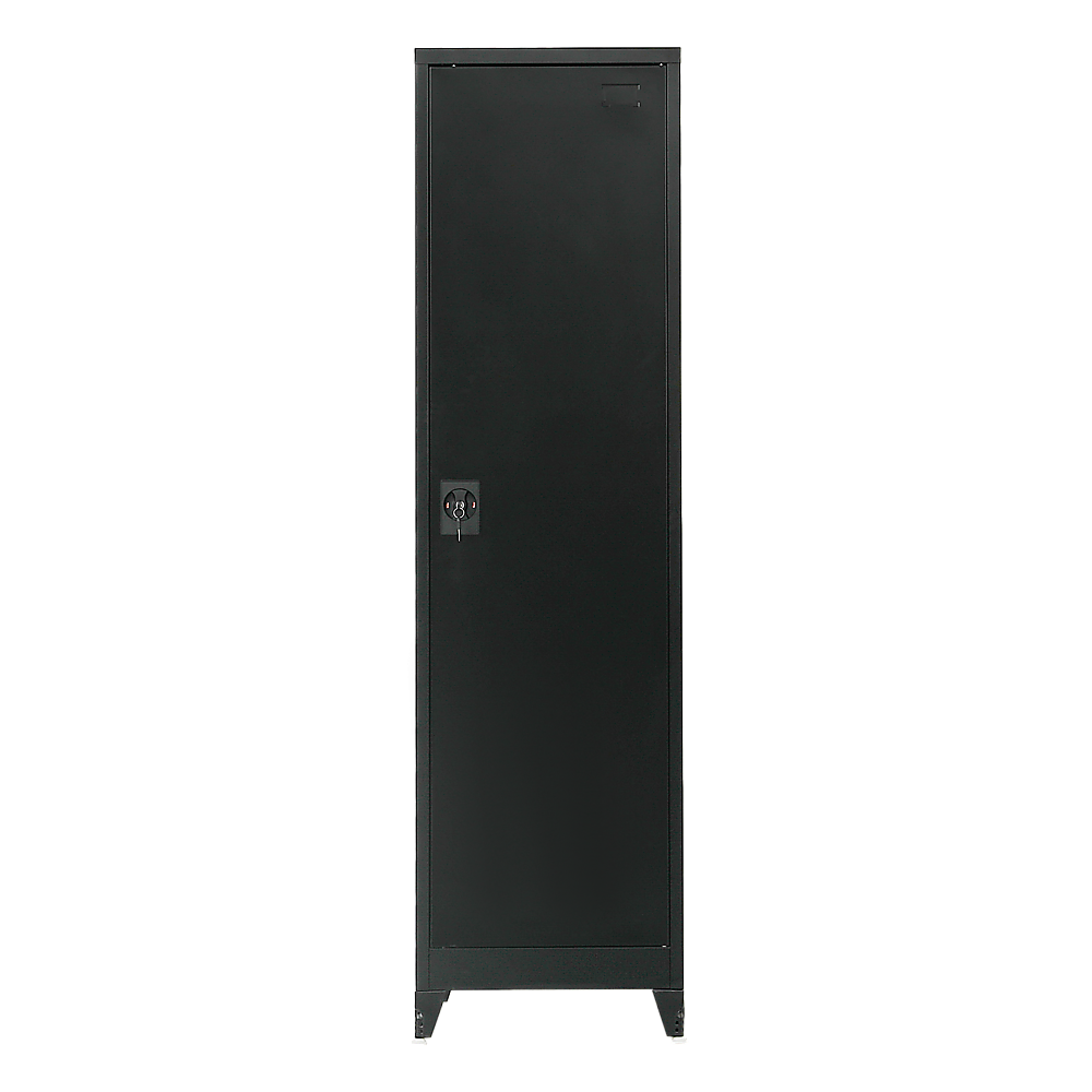 Single-Door Metal Tall Cabinet Shelf Storage for Home Office Gym - TRENDZ