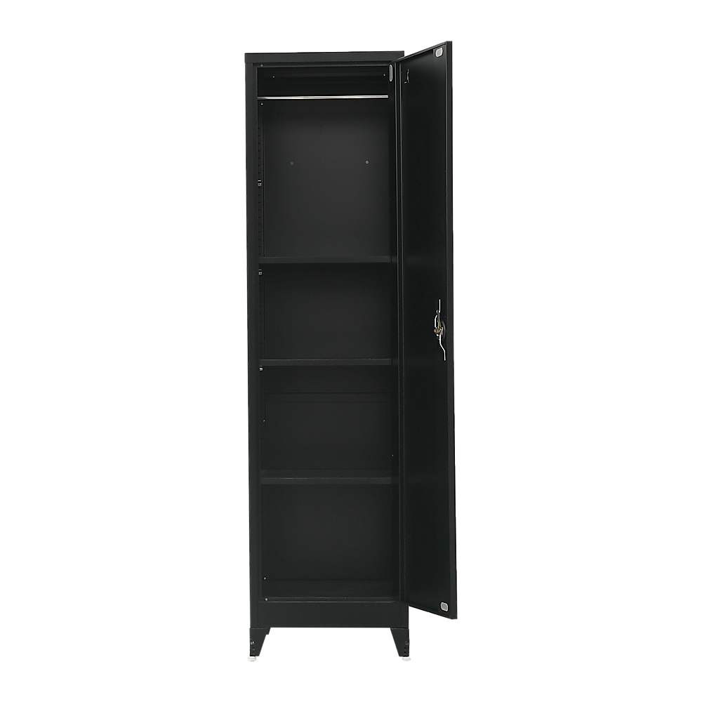 Single-Door Metal Tall Cabinet Shelf Storage for Home Office Gym - TRENDZ