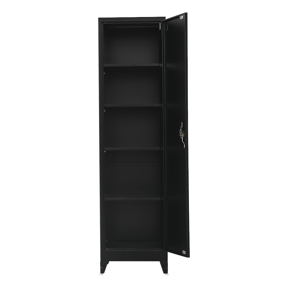 Single-Door Metal Tall Cabinet Shelf Storage for Home Office Gym - TRENDZ