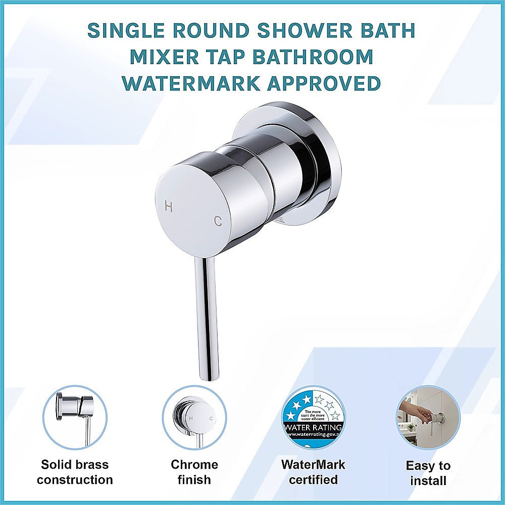 Single Round Shower Bath Mixer Tap Bathroom WATERMARK Approved