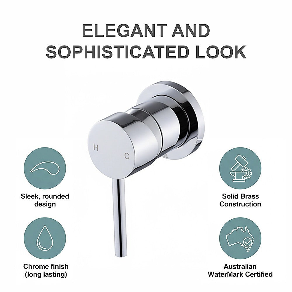 Single Round Shower Bath Mixer Tap Bathroom WATERMARK Approved