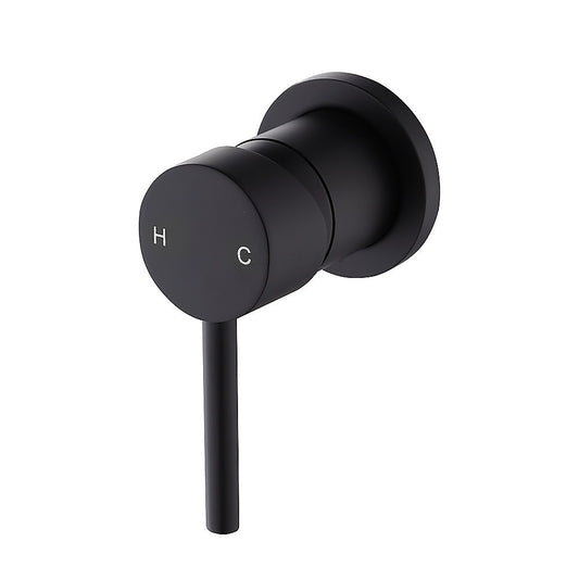 Della Francesca Round Shower & Bath Mixer Tap – Matte Black | Solid Brass, WaterMark Certified