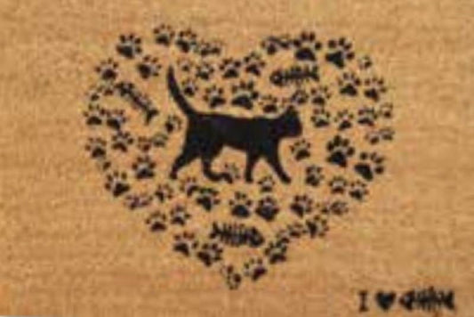 Cat Love Doormat Door Mat 60cm