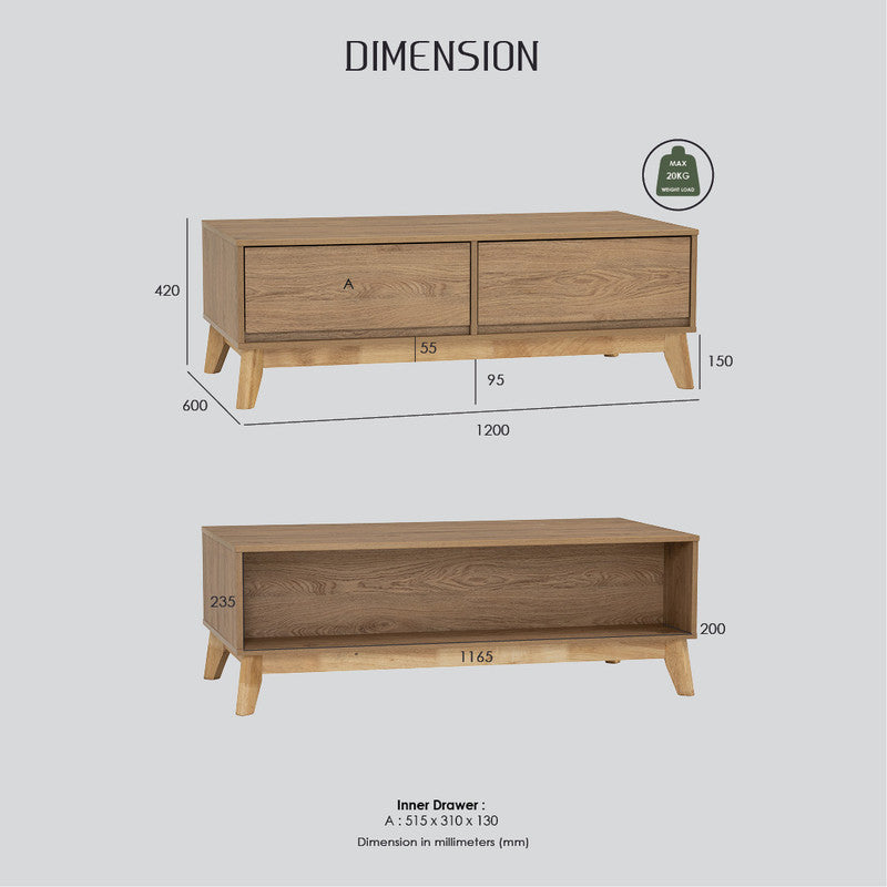 Hirado Coffee Table - Cocoa - TRENDZ