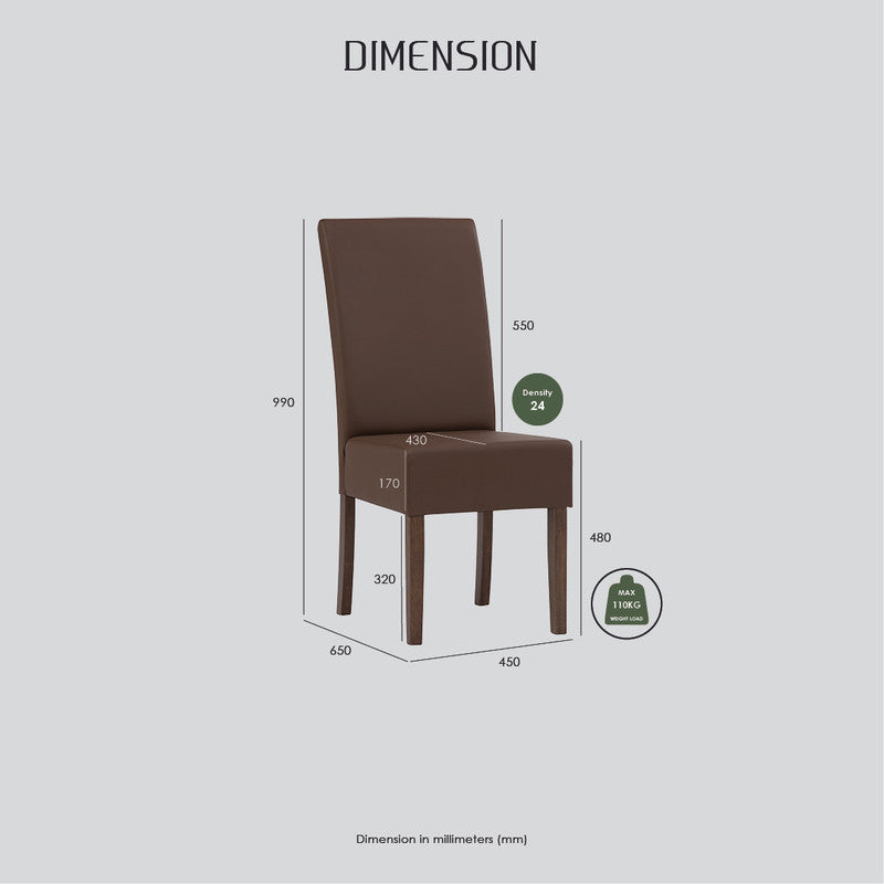 ALLEGRO Dining Table + 4x MESI Dining Chair + MESI Bench - 6 Piece Dining Set - Cocoa - TRENDZ