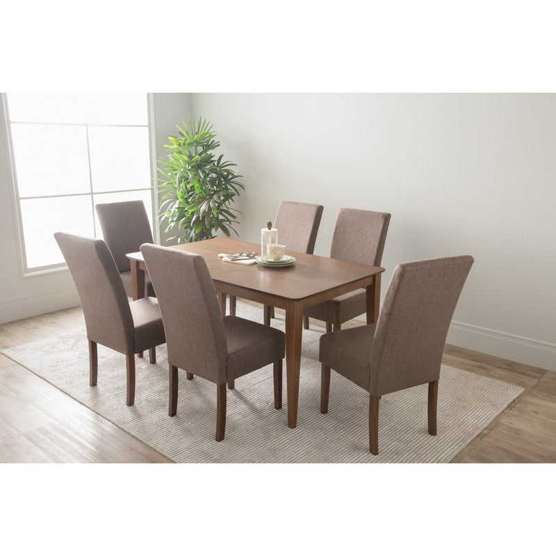 ALLEGRO Dining Table + 6x MESI Dining Chair - 7 Piece Dining Set - Cocoa - TRENDZ