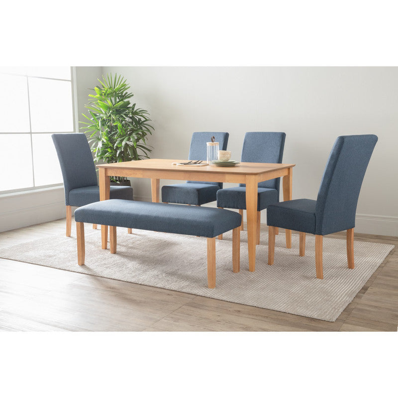 ALLEGRO Dining Table + 4x MESI Dining Chair + MESI Bench - 6 Piece Dining Set - Natural - TRENDZ