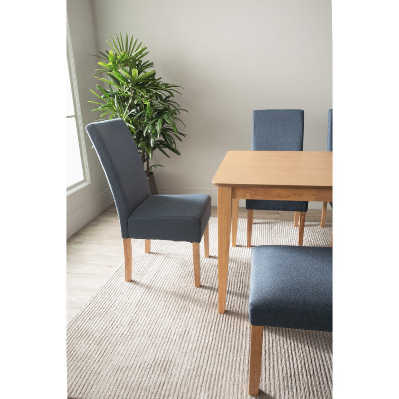 ALLEGRO Dining Table + 4x MESI Dining Chair + MESI Bench - 6 Piece Dining Set - Natural - TRENDZ