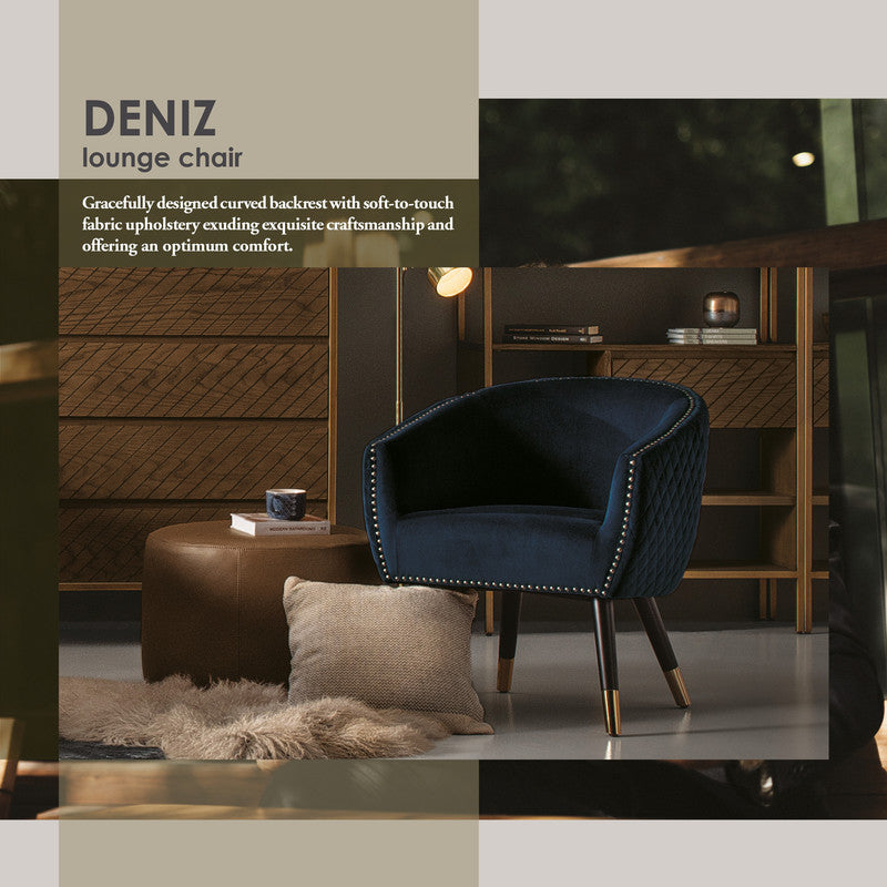 Deniz Lounge Chair Tub Chair Accent Armchair - Blue - TRENDZ