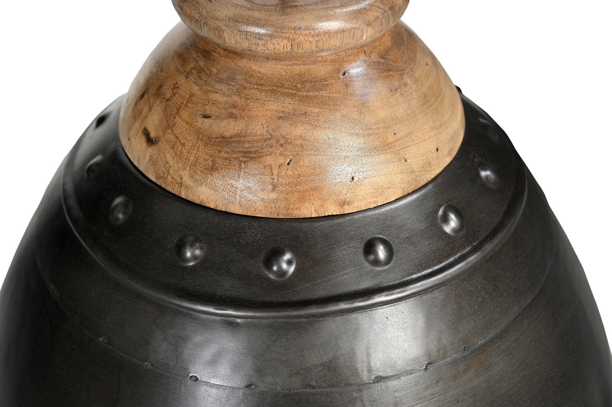 WASHED IRON AND WOOD LAMPSHADE - TRENDZ