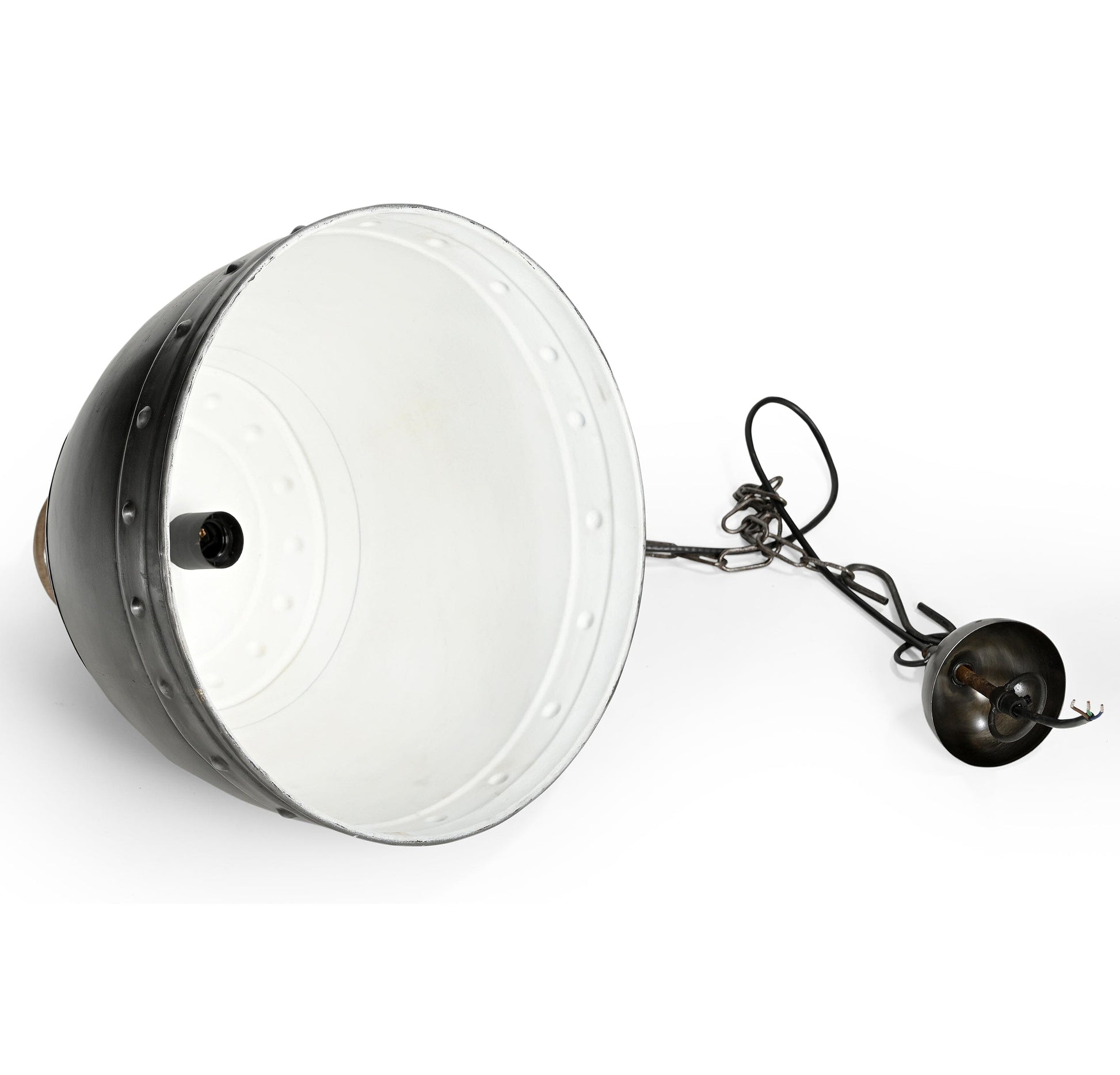 WASHED IRON AND WOOD LAMPSHADE - TRENDZ