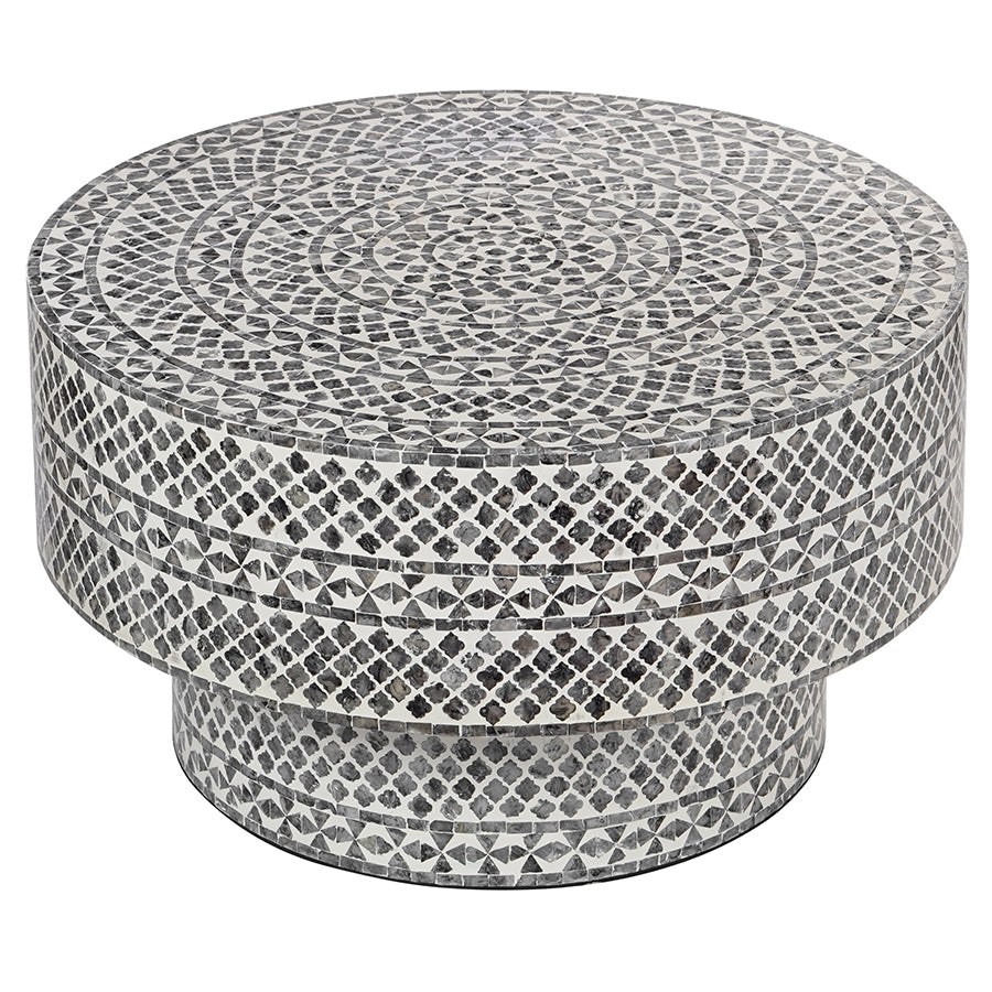 DIAMOND MOTHER OF PEARL COFFEE TABLE BLACK - TRENDZ