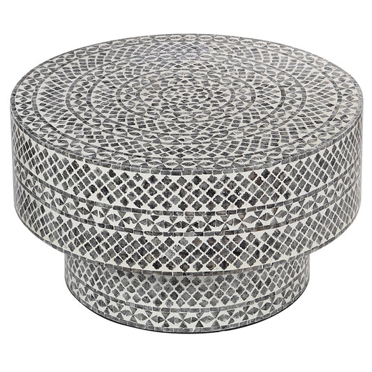 DIAMOND MOTHER OF PEARL COFFEE TABLE BLACK - TRENDZ