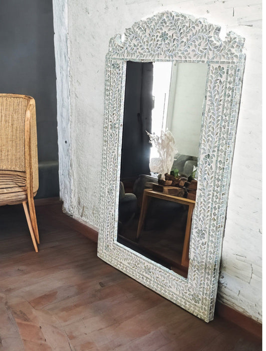 MOTHER OF PEARL SERENE REFLECTION WALL MIRROR - TRENDZ