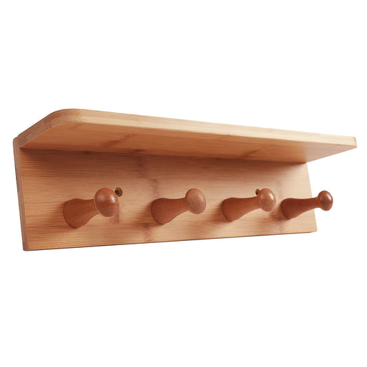 Bamboo Wall Hooks and Shelf - TRENDZ