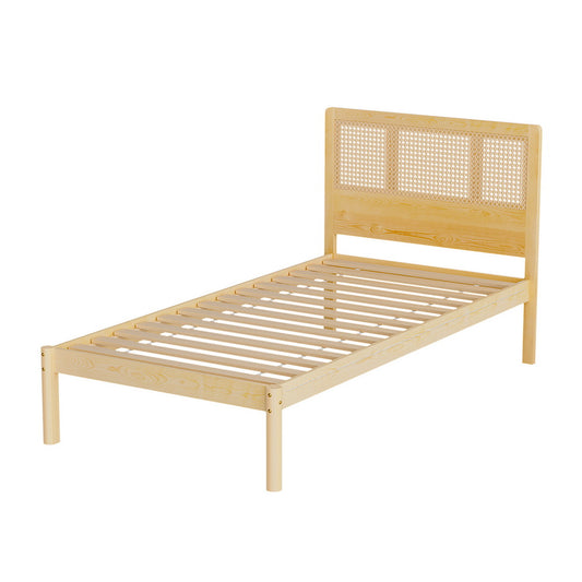 Artiss Bed Frame Single Size Rattan Wooden RITA - TRENDZ