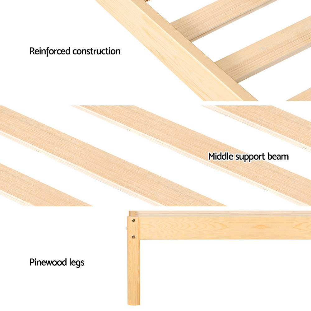 Artiss Bed Frame Single Size Rattan Wooden RITA - TRENDZ