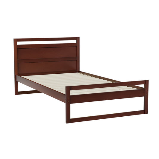 Artiss Bed Frame King Single Size Wooden Walnut WITTON - TRENDZ