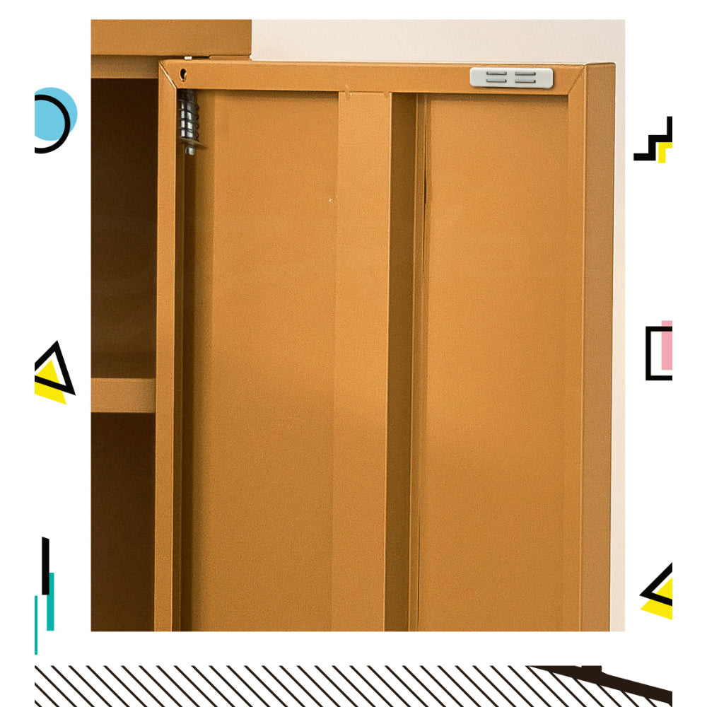 Artiss Buffet Sideboard Metal Cabinet - SWEETHEART Yellow - TRENDZ