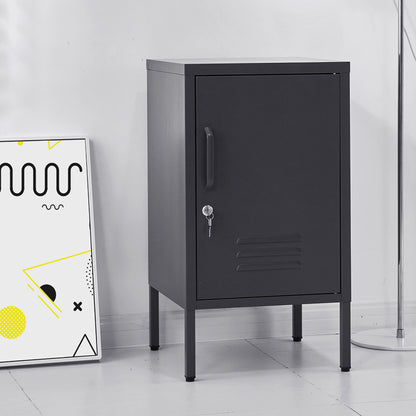 Artiss Bedside Table Metal Cabinet - Black - TRENDZ