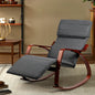 Artiss Rocking Armchair Footrest Nursing Charcoal Afton - TRENDZ