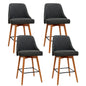 Artiss 4x Bar Stools Swivel Seat Wooden Charcoal - TRENDZ