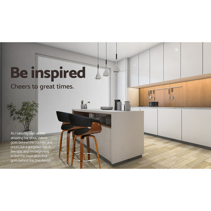 Artiss 4x Bar Stools Swivel PU Seat Wooden - TRENDZ