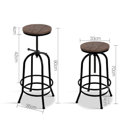 Artiss Bar Stools Adjustable Wood Chairs - TRENDZ