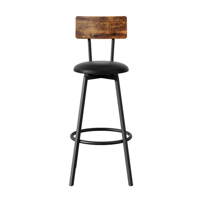 Artiss 2X Industrial Bar Stools Upholstered Counter Chairs Steel Frame Anti-Scratch