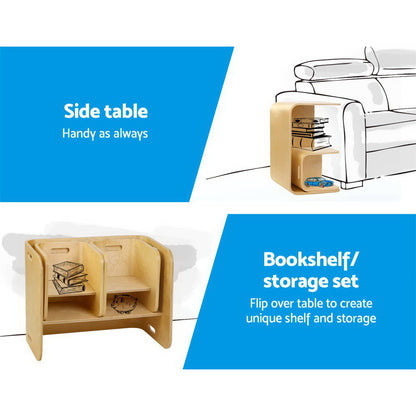 Keezi 3PCS Kids Table and Chairs Set Multifunctional Storage Desk - TRENDZ