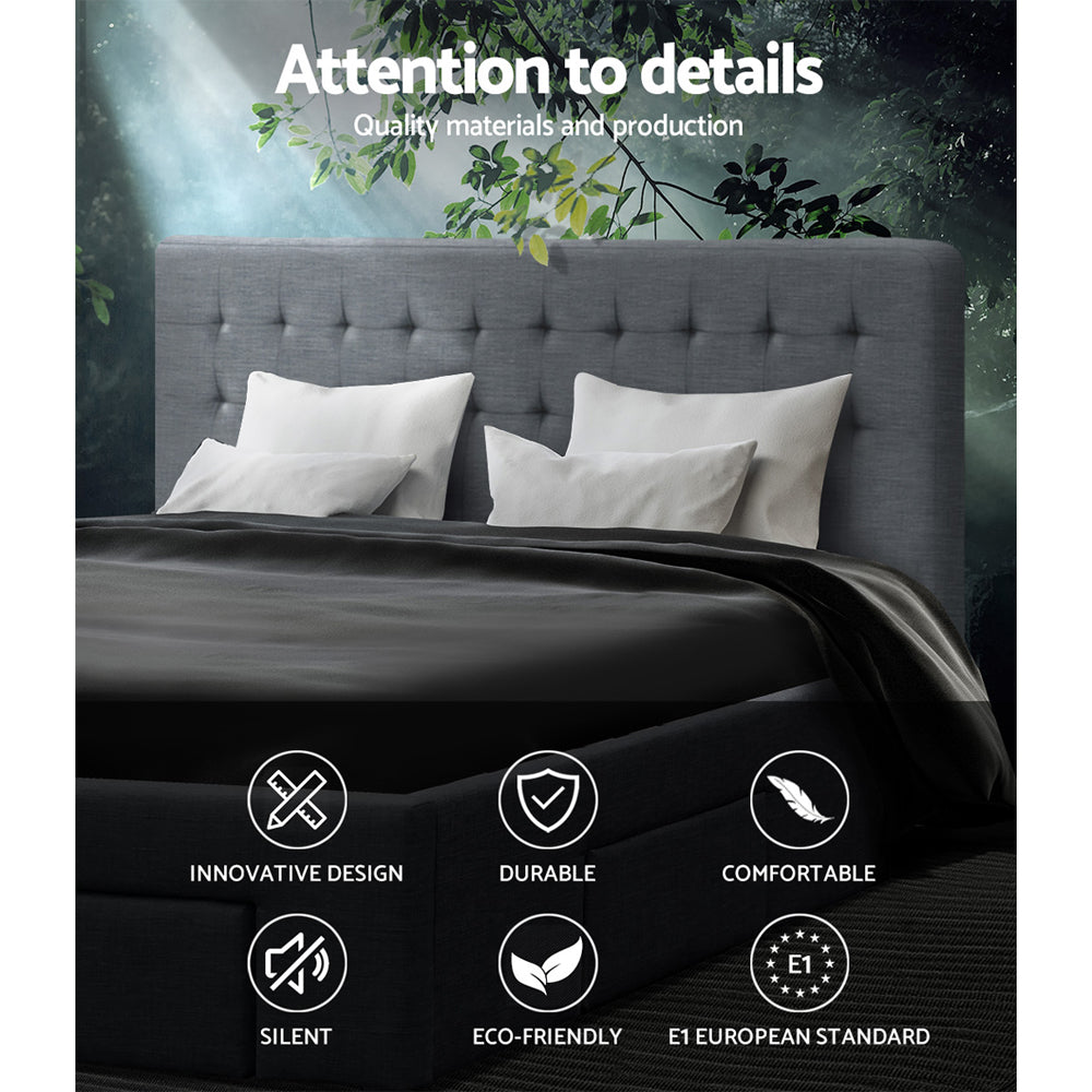 Artiss Bed Frame Queen Size with 4 Drawers Grey AVIO - TRENDZ